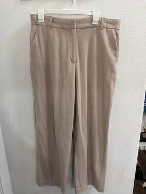 Classic Wide-Leg Dress Pants in Taupe